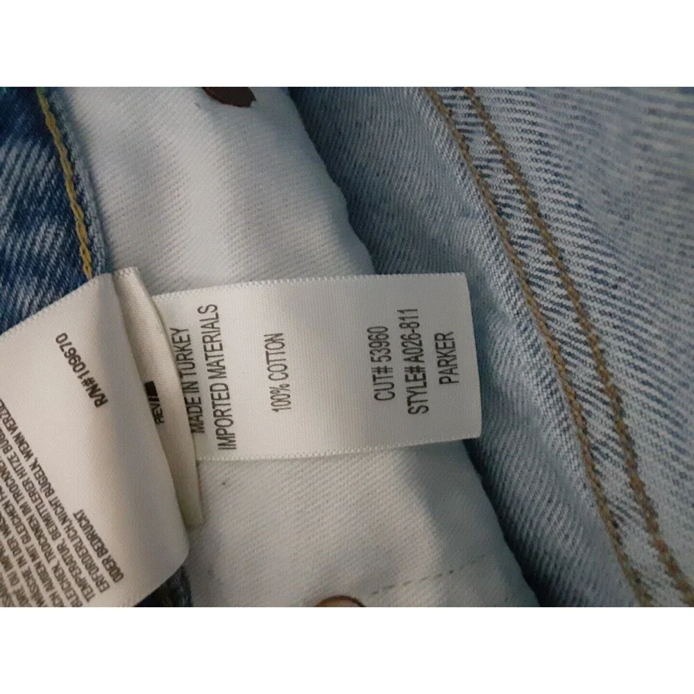 Agolde Parker Long Denim Fray Cutoff Shorts Women's 32x5 Light Blue A9010-811